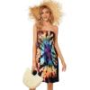 imageCHICGAL Summer Dresses for Women Beach Cover Ups Strapless Boho Floral Print SundressColorful Tie Dye