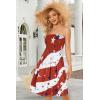 imageCHICGAL Summer Dresses for Women Beach Cover Ups Strapless Boho Floral Print SundressFloating Flag
