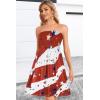 imageCHICGAL Summer Dresses for Women Beach Cover Ups Strapless Boho Floral Print SundressFloating Flag