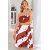 imageCHICGAL Summer Dresses for Women Beach Cover Ups Strapless Boho Floral Print SundressFloating Flag