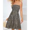 imageCHICGAL Summer Dresses for Women Beach Cover Ups Strapless Boho Floral Print SundressGeometric Pattern