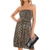 imageCHICGAL Summer Dresses for Women Beach Cover Ups Strapless Boho Floral Print SundressGeometric Pattern