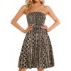 imageCHICGAL Summer Dresses for Women Beach Cover Ups Strapless Boho Floral Print SundressGeometric Pattern