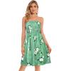imageCHICGAL Summer Dresses for Women Beach Cover Ups Strapless Boho Floral Print SundressGreen White Flower