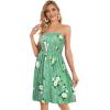 imageCHICGAL Summer Dresses for Women Beach Cover Ups Strapless Boho Floral Print SundressGreen White Flower
