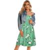 imageCHICGAL Summer Dresses for Women Beach Cover Ups Strapless Boho Floral Print SundressGreen White Flower