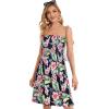 imageCHICGAL Summer Dresses for Women Beach Cover Ups Strapless Boho Floral Print SundressNavy Pink Flower