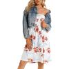 imageCHICGAL Summer Dresses for Women Beach Cover Ups Strapless Boho Floral Print SundressRed White Floral