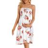 imageCHICGAL Summer Dresses for Women Beach Cover Ups Strapless Boho Floral Print SundressRed White Floral