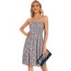 imageCHICGAL Summer Dresses for Women Beach Cover Ups Strapless Boho Floral Print SundressSmall Flower 03