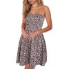 imageCHICGAL Summer Dresses for Women Beach Cover Ups Strapless Boho Floral Print SundressSmall Flower 03