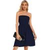imageCHICGAL Summer Dresses for Women Beach Cover Ups Strapless Boho Floral Print SundressSolid Navy Blue