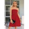 imageCHICGAL Summer Dresses for Women Beach Cover Ups Strapless Boho Floral Print SundressSolid Red