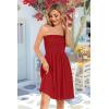 imageCHICGAL Summer Dresses for Women Beach Cover Ups Strapless Boho Floral Print SundressSolid Red