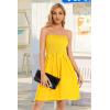 imageCHICGAL Summer Dresses for Women Beach Cover Ups Strapless Boho Floral Print SundressSolid Yellow