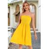 imageCHICGAL Summer Dresses for Women Beach Cover Ups Strapless Boho Floral Print SundressSolid Yellow