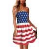 imageCHICGAL Summer Dresses for Women Beach Cover Ups Strapless Boho Floral Print SundressUs 01 Flag Print