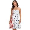 imageCHICGAL Summer Dresses for Women Beach Cover Ups Strapless Boho Floral Print SundressUs 01 Flag White