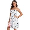 imageCHICGAL Summer Dresses for Women Beach Cover Ups Strapless Boho Floral Print SundressUs 01 Flag White