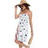 imageCHICGAL Summer Dresses for Women Beach Cover Ups Strapless Boho Floral Print SundressUs 01 Flag White