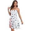 imageCHICGAL Summer Dresses for Women Beach Cover Ups Strapless Boho Floral Print SundressUs 01 Flag White