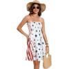 imageCHICGAL Summer Dresses for Women Beach Cover Ups Strapless Boho Floral Print SundressUs 01 Flag White