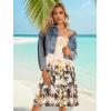 imageCHICGAL Summer Dresses for Women Beach Cover Ups Strapless Boho Floral Print SundressYellow Coconut Tree