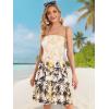 imageCHICGAL Summer Dresses for Women Beach Cover Ups Strapless Boho Floral Print SundressYellow Coconut Tree