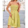 imageCHICGAL Summer Dresses for Women Beach Cover Ups Strapless Boho Floral Print SundressYellow Small Flowers