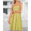 imageCHICGAL Summer Dresses for Women Beach Cover Ups Strapless Boho Floral Print SundressYellow Small Flowers