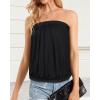 imageCHICGAL Womens Tube Tops Summer Casual Bandeau Tank Casual Strapless Blouse Off The Shoulder Tunic ShirtsA Solid Black