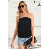 imageCHICGAL Womens Tube Tops Summer Casual Bandeau Tank Casual Strapless Blouse Off The Shoulder Tunic ShirtsA Solid Black