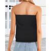 imageCHICGAL Womens Tube Tops Summer Casual Bandeau Tank Casual Strapless Blouse Off The Shoulder Tunic ShirtsA Solid Black