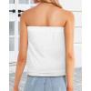 imageCHICGAL Womens Tube Tops Summer Casual Bandeau Tank Casual Strapless Blouse Off The Shoulder Tunic ShirtsA Solid White