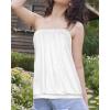 imageCHICGAL Womens Tube Tops Summer Casual Bandeau Tank Casual Strapless Blouse Off The Shoulder Tunic ShirtsA Solid White