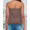 imageCHICGAL Womens Tube Tops Summer Casual Bandeau Tank Casual Strapless Blouse Off The Shoulder Tunic ShirtsB Coffee Hemp