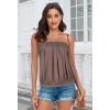 imageCHICGAL Womens Tube Tops Summer Casual Bandeau Tank Casual Strapless Blouse Off The Shoulder Tunic ShirtsB Coffee Hemp