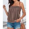 imageCHICGAL Womens Tube Tops Summer Casual Bandeau Tank Casual Strapless Blouse Off The Shoulder Tunic ShirtsB Coffee Hemp