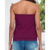 imageCHICGAL Womens Tube Tops Summer Casual Bandeau Tank Casual Strapless Blouse Off The Shoulder Tunic ShirtsB Purplish Red