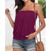 imageCHICGAL Womens Tube Tops Summer Casual Bandeau Tank Casual Strapless Blouse Off The Shoulder Tunic ShirtsB Purplish Red