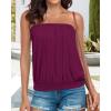 imageCHICGAL Womens Tube Tops Summer Casual Bandeau Tank Casual Strapless Blouse Off The Shoulder Tunic ShirtsB Purplish Red