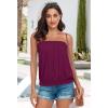 imageCHICGAL Womens Tube Tops Summer Casual Bandeau Tank Casual Strapless Blouse Off The Shoulder Tunic ShirtsB Purplish Red