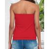 imageCHICGAL Womens Tube Tops Summer Casual Bandeau Tank Casual Strapless Blouse Off The Shoulder Tunic ShirtsB Solid Red