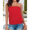 imageCHICGAL Womens Tube Tops Summer Casual Bandeau Tank Casual Strapless Blouse Off The Shoulder Tunic ShirtsB Solid Red