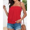 imageCHICGAL Womens Tube Tops Summer Casual Bandeau Tank Casual Strapless Blouse Off The Shoulder Tunic ShirtsB Solid Red