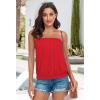 imageCHICGAL Womens Tube Tops Summer Casual Bandeau Tank Casual Strapless Blouse Off The Shoulder Tunic ShirtsB Solid Red