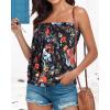 imageCHICGAL Womens Tube Tops Summer Casual Bandeau Tank Casual Strapless Blouse Off The Shoulder Tunic ShirtsBlack Color Flower