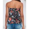 imageCHICGAL Womens Tube Tops Summer Casual Bandeau Tank Casual Strapless Blouse Off The Shoulder Tunic ShirtsBlack Color Flower