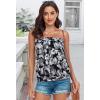 imageCHICGAL Womens Tube Tops Summer Casual Bandeau Tank Casual Strapless Blouse Off The Shoulder Tunic ShirtsBlack Small Flower