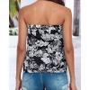 imageCHICGAL Womens Tube Tops Summer Casual Bandeau Tank Casual Strapless Blouse Off The Shoulder Tunic ShirtsBlack Small Flower